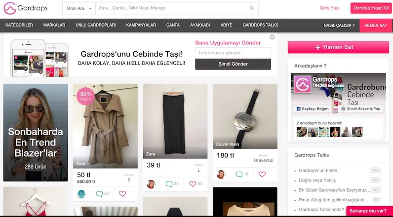 İkinci el pazar yeri Gardrops, Sina Afra ve Hakan Baş’ın katılımıyla 1 milyon TL yatırıma ulaştı