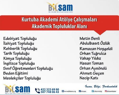 Bilsam Kurtuba Akademi 2016-2017 dönemi Atölye Çalışmaları başlıyor.