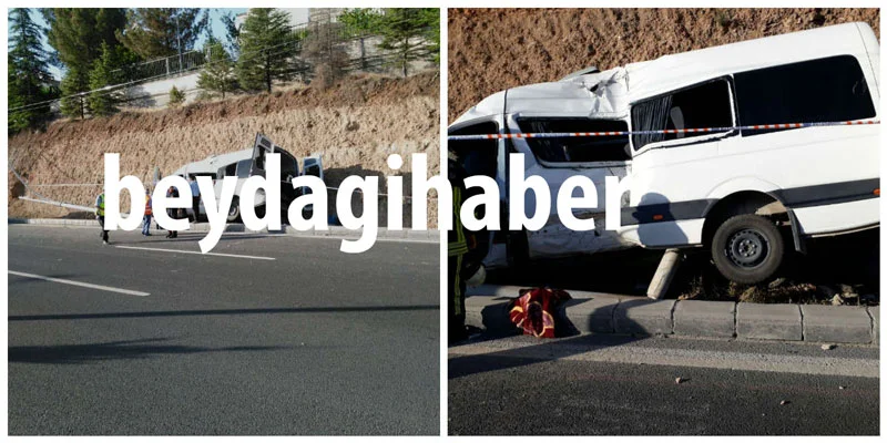 Malatya’da Trambüs Direğine İşçileri Taşıyan Minübüs Çarptı 17 Yaralı