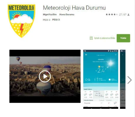 Meteoroloji Genel Müdürlüğü’nün tahmin ve gözlem bilgileri artık cebinizde.