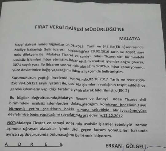 Maliye, MTSO Eski Genel Sekreteri Erkan Gölgeliyi Haklı Buldu , Ayrıntılar Haberimizde