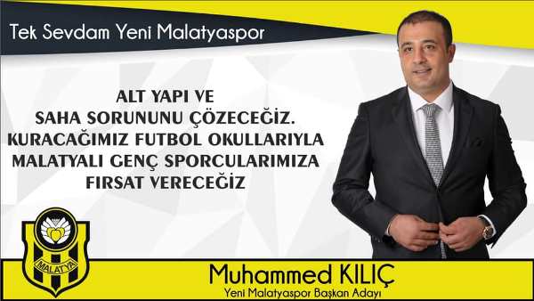 İşadamı Muhammed Kılıç, Yeni Malatyaspor Başkanlığına adaylığını açıkladı.VİDEO HABER