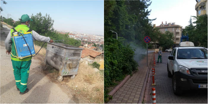 Malatya Büyükşehir Belediyesi haşerelere karşı mücadele çalışmalarını geceli-gündüzlü sürdürüyor. #malatya #haberler #sondakika