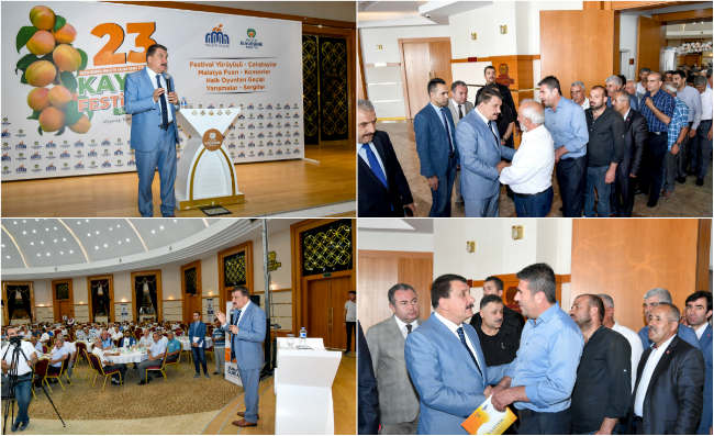 Gürkan, 23. Uluslararası Malatya Kültür Sanat Etkinlikleri ve Kayısı Festivali öncesi muhtarlar ile bir araya geldi