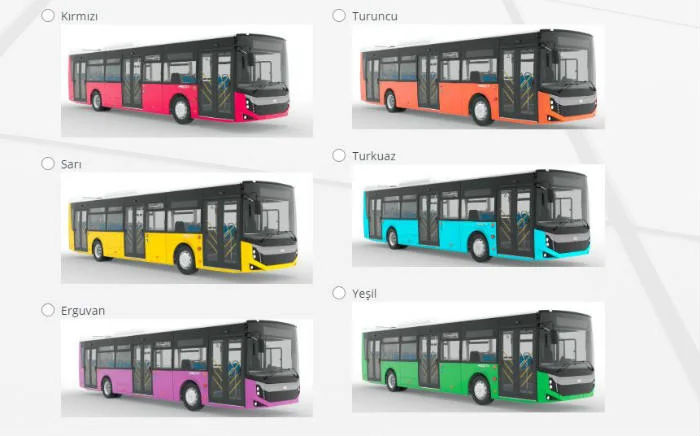 Malatya Büyükşehir Belediyesi MOTAŞ tarafından yeni alınacak olan otobüslerin ne renk olacağına halk karar verecek.