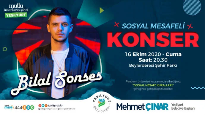 Yeşilyurt Belediyesi , Bilal Sonses’i Malatya’lı hayranlarıyla buluşturacak.