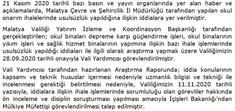 Malatya Valiliği Basın Açıklaması