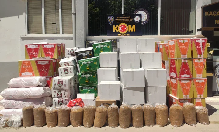 Malatya’da 94 Kg açık kıyılmış tütün ele geçirildi