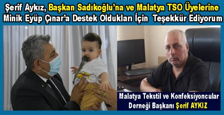 MATEK – DER Başkanı Şerif Aykız’dan, Başkan  Sadıkoğlu’na Teşekkür