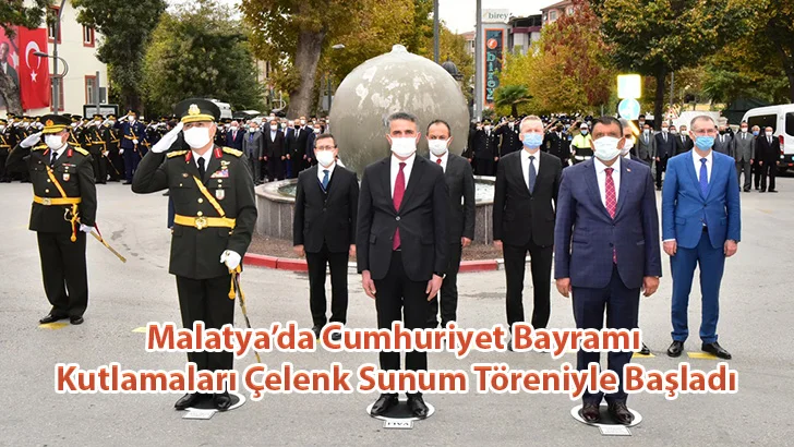 Malatya’da Cumhuriyet Bayramı Kutlamaları Çelenk Sunum Töreniyle Başladı