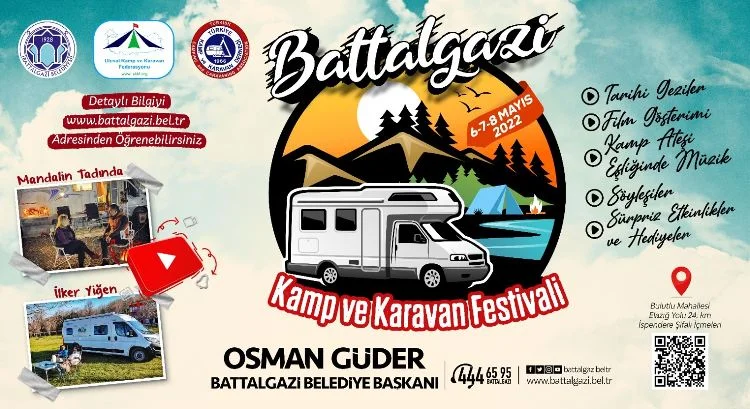 “İspendere Kamp Karavan Festivali” ile kamp ve karavan tutkunları Battalgazi’de buluşacak.