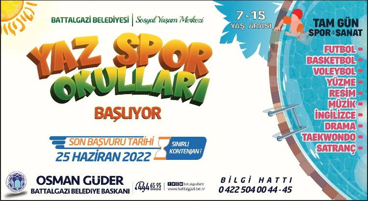 Battalgazi Belediyesi’nden Çocuklara Özel Yaz Spor Okulu