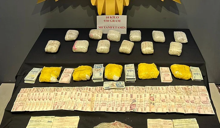 Malatya’da 10 kilo 930 gram Metamfetamin ele geçirildi