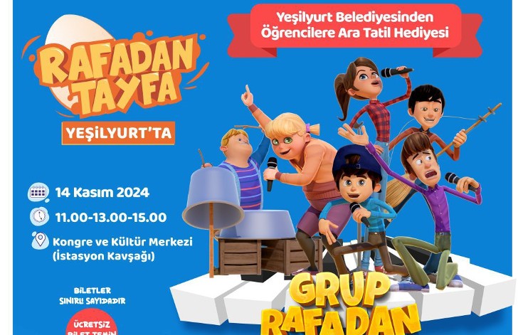 Yeşilyurt Belediyesi’nden Öğrencilere Ara Tatil Hediyesi: ‘Rafadan Tayfa’ Müzikali