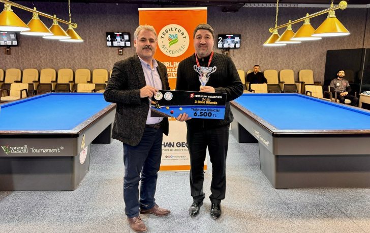 Yeşilyurt Belediyesi 3 Bant Bilardo Turnuvası’nda Dereceye Girenler Ödüllendirildi*