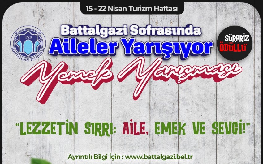 Battalgazi’de Turizm Haftası’na Lezzetli Dokunuş: Aileler İçli Köfte İçin Yarışacak