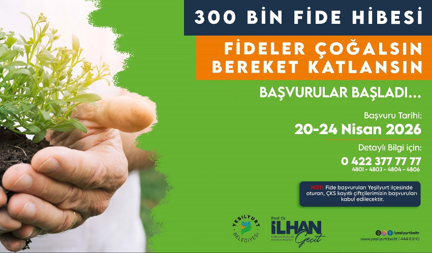 Yeşilyurt Belediyesi’nden Üreticiye Cansuyu: Çiftçiye 300 Bin Fide Desteği Başlıyor