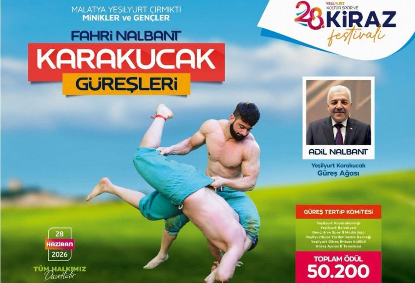 Malatya’da Er Meydanı Kuruluyor: 28. Yeşilyurt Kiraz Festivali’nde Karakucak Güreşi Heyecanı!
