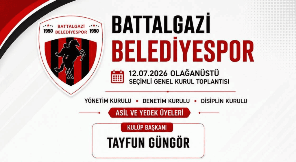 Battalgazi Belediyespor’da Yeni Dönem: Başkanlığa Tayfun Güngör Seçildi